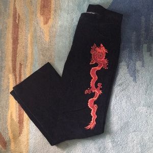 RARE Vivienne Tam Size 1 Velvet Dragon Pants